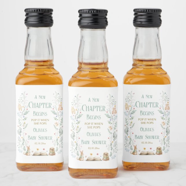 A New Chapter Book Baby Shower  Liquor Bottle Label (Bottles)