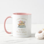 A New Chapter Books Bridal Shower Mug<br><div class="desc">Celebrate love and new beginnings with the Wildflower and Books "A New Chapter" mug, a perfect keepsake for book lovers and brides-to-be. This mug features delicate handpainted watercolor illustrations of vintage books and soft wildflowers in pink, blue, green, and gold hues, bringing charm and warmth to every sip. The ivory...</div>