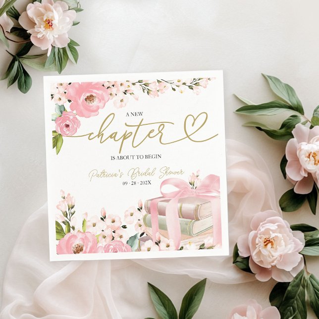 A New Chapter Books Bridal Shower Napkin (Creator Uploaded)