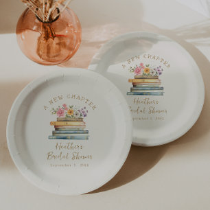 A New Chapter Books Bridal Shower Paper Plate