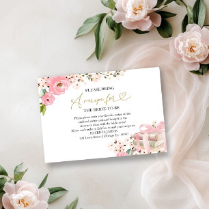 A New Chapter Books Bridal Shower Recipe Request  Invitation