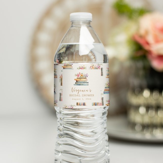 A New Chapter Books Bridal Shower Water Bottle Label (A New Chapter Books Bridal Shower Water Bottle Label by Painted Paperie
)