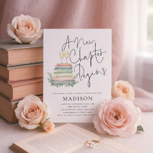 A New Chapter Books Bubbly Bridal Shower Invitation