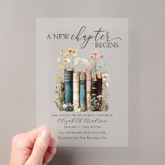 A New Chapter Bridal Shower Acrylic Invitation