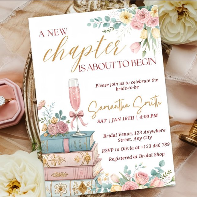 A New Chapter Bridal Shower Invitation Template (Creator Uploaded)