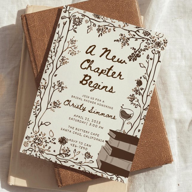 A New Chapter Bridal Shower Invite | Book Themed  (Creator Uploaded)