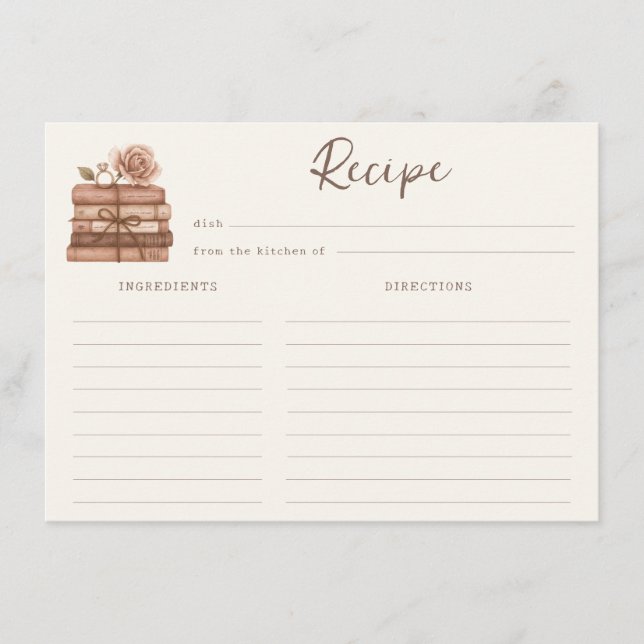 A New Chapter Bridal Shower Recipe Card (Front)
