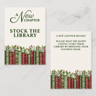 A New Chapter Christmas Book Themed Bridal Shower Enclosure Card