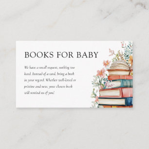 A New Chapter Floral Baby Shower Books Enclosure Card