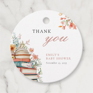A New Chapter Floral Baby Shower Favour Tags