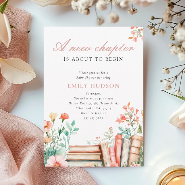 A New Chapter Floral Baby Shower Invitation (Creator Uploaded)