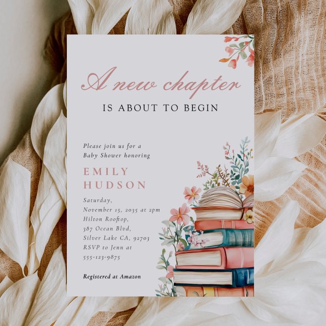 A New Chapter Floral Baby Shower Invitation (Creator Uploaded)