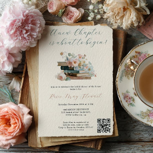 A New Chapter Floral Story Book Bridal Shower Invitation