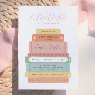A New Chapter Hand Drawn Storybook Baby Shower Invitation