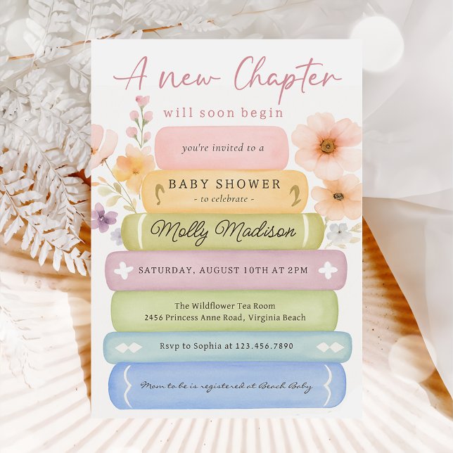 A New Chapter Hand Drawn Storybook Baby Shower Invitation (Creator Uploaded)