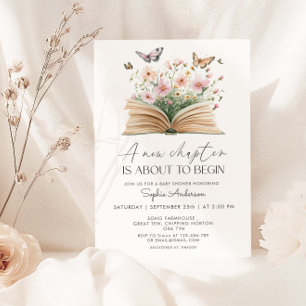 A new Chapter Is About To Begin Baby Shower  Invitation