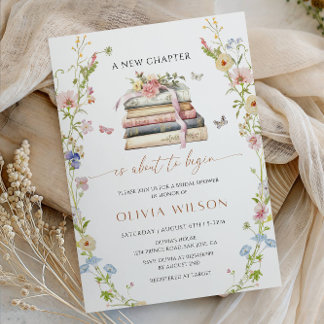 A New Chapter Is About to Begin Bridal Shower Invitation