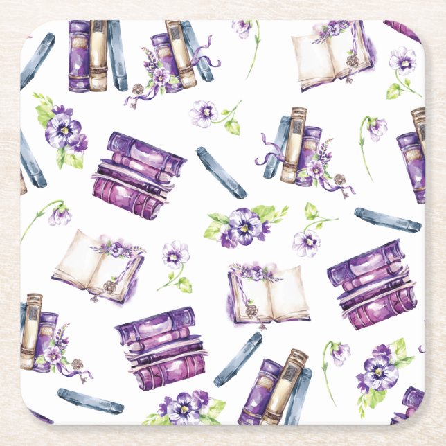 A New Chapter Shower, Book Themed Paper Coaster (Front)