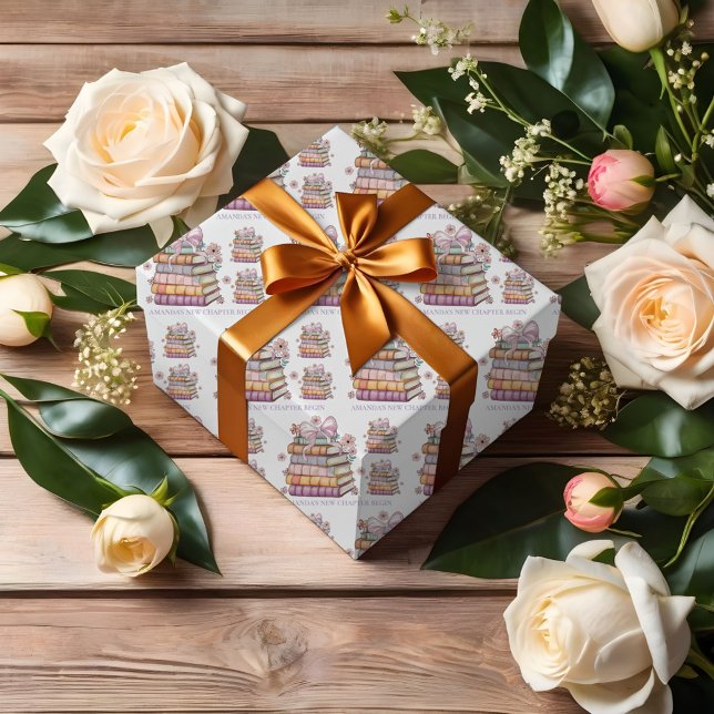 A New Chapter Story Book Bridal Shower  Wrapping Paper (Creator Uploaded)