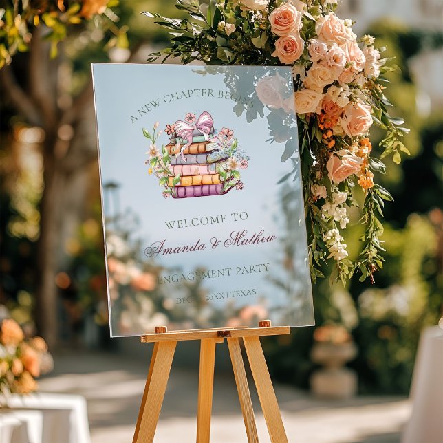 A New Chapter Story Book Engagement Welcome Sign (Creator Uploaded)