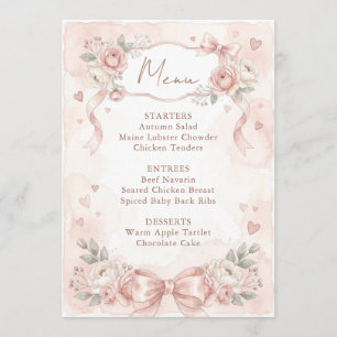 A new Chapter Story book Girl Baby Shower Menu