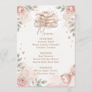 A new Chapter Story book Girl Baby Shower Menu