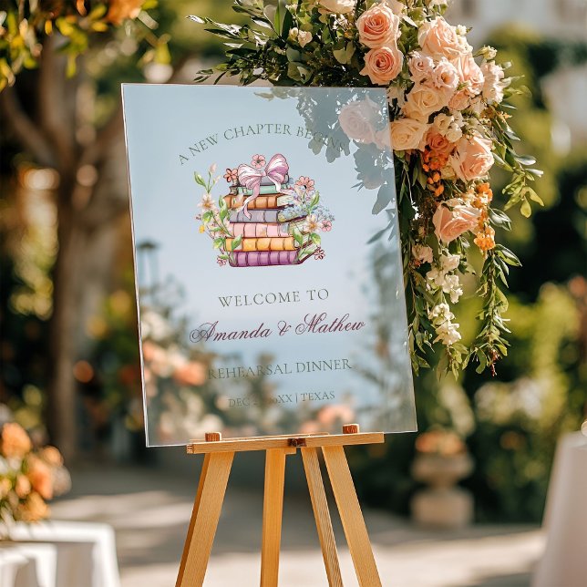 A New Chapter Story Book Rehearsal Di nner Welcome Acrylic Sign (Creator Uploaded)