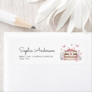 A New Chapter Storybook Baby Shower Address Return Address Label