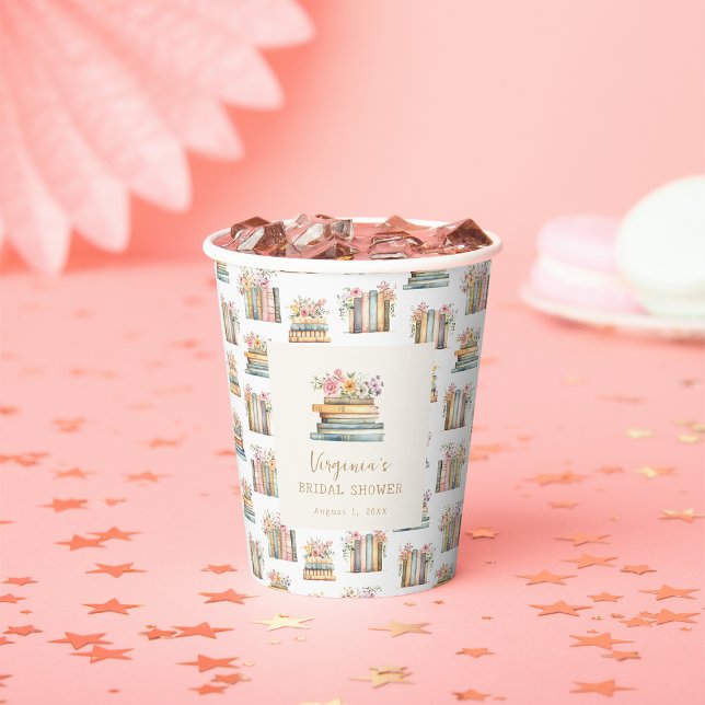 A New Chapter Wildflower Books Bridal Shower Paper Cups (A New Chapter Wildflower Books Bridal Shower Paper Cups by Painted Paperie
)