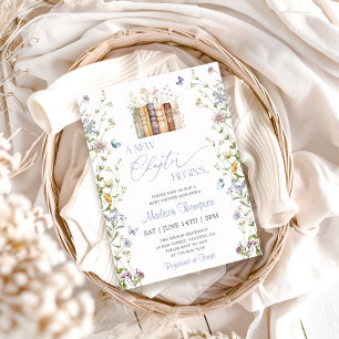 A New Chapter Wildflower Storybook Baby Shower Invitation