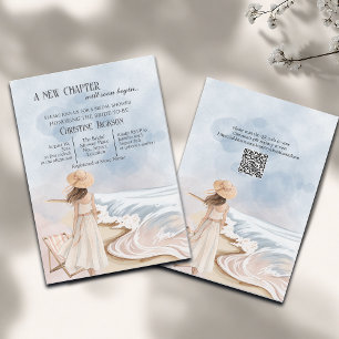 A New Chapter will begin QR Code Bridal Shower Invitation