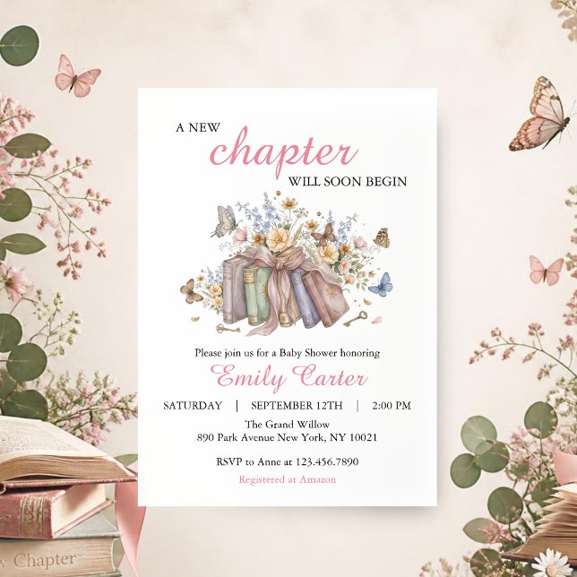 A New Chapter Will Soon Begin Baby Shower Invitation (Creator Uploaded)