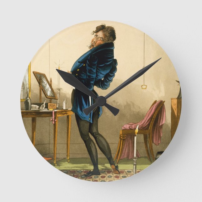 A New Coat (colour litho) Round Clock (Front)
