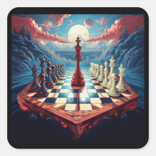 A New Concept On The Game Of Chess Square Sticker