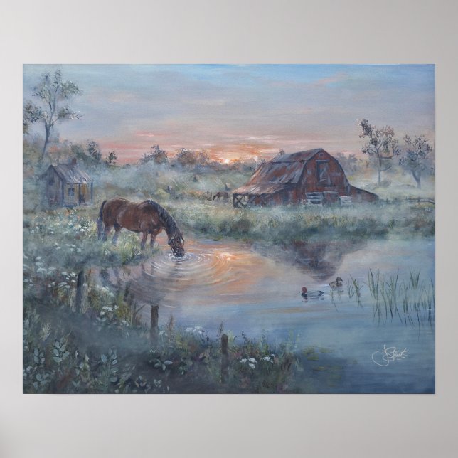 A New Day - Horse painting Poster (Front)