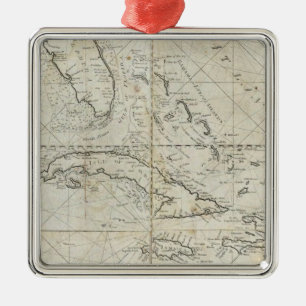 A new general chart of the West Indies Metal Tree Decoration