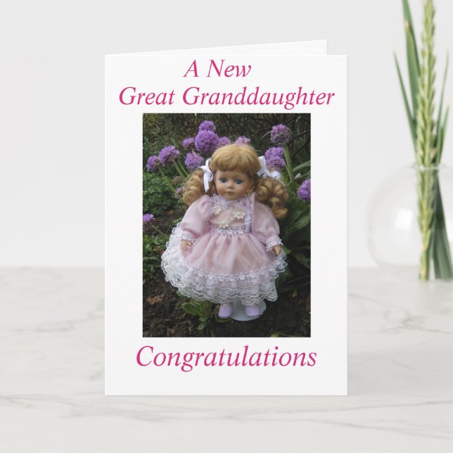 A New Great granddaughter Card (Front)