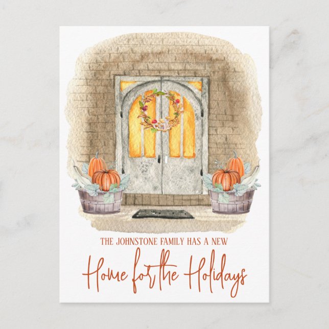 A New Home for the Holidays Moving Announcement Postcard (Front)