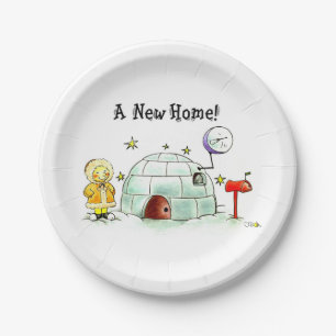 a new home house party paper plate