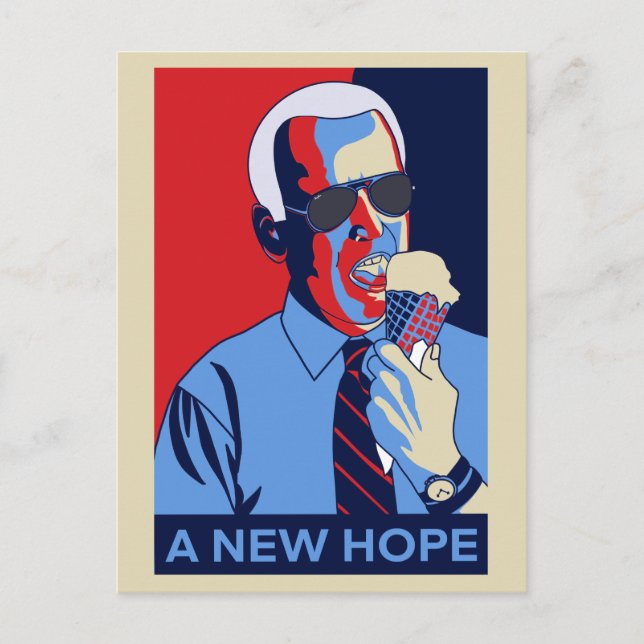 A New Hope Joe Biden Ice Cream Illustration Holiday Postcard (Front)