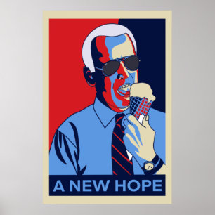 A New Hope Joe Biden Ice Cream Illustration Poster