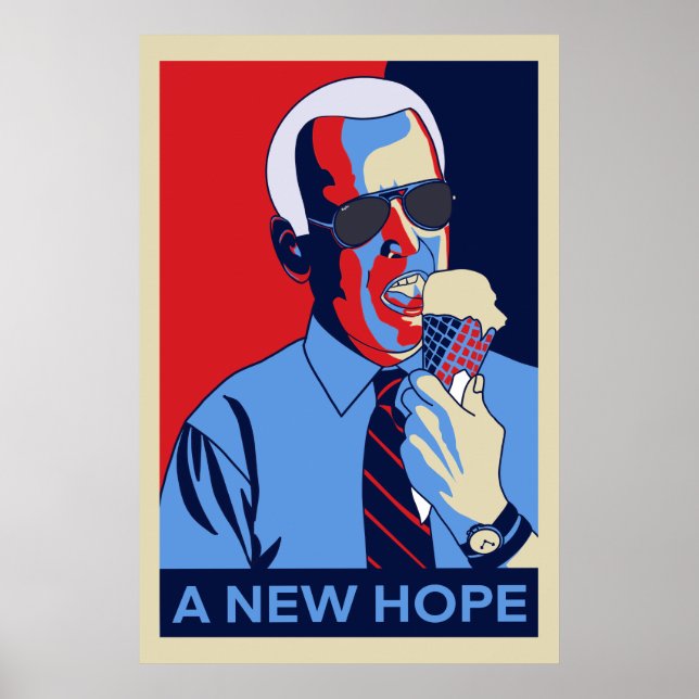 A New Hope Joe Biden Ice Cream Illustration Poster (Front)