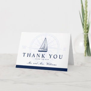 A New Journey Nautical Style Thank You Card
