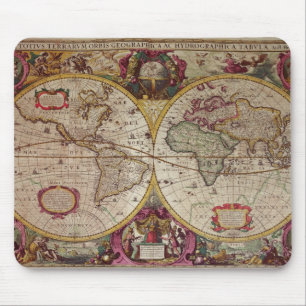A New Land and Water Map of the Entire Earth Mouse Pad
