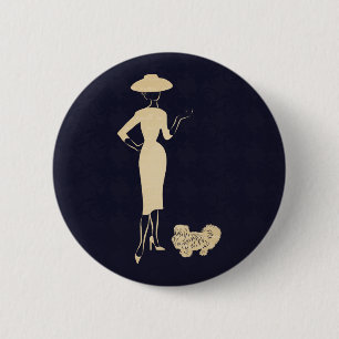 A New Look Vintage 1950s Fashion 6 Cm Round Badge