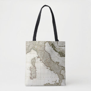 A new map of Italy with the islands of Sicily Tote Bag