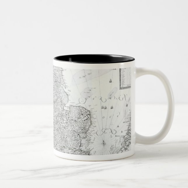 A New Map of the Kingdom of England Two-Tone Coffee Mug (Right)