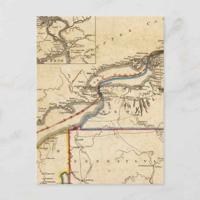 A New Map Of The Seat Of War Postcard (Front)