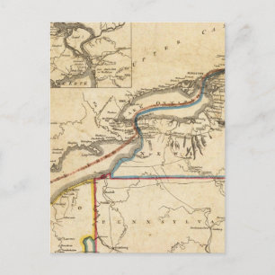 A New Map Of The Seat Of War Postcard