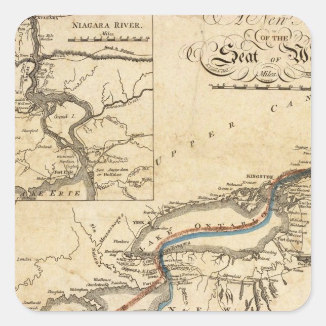 A New Map Of The Seat Of War Square Sticker (Front)